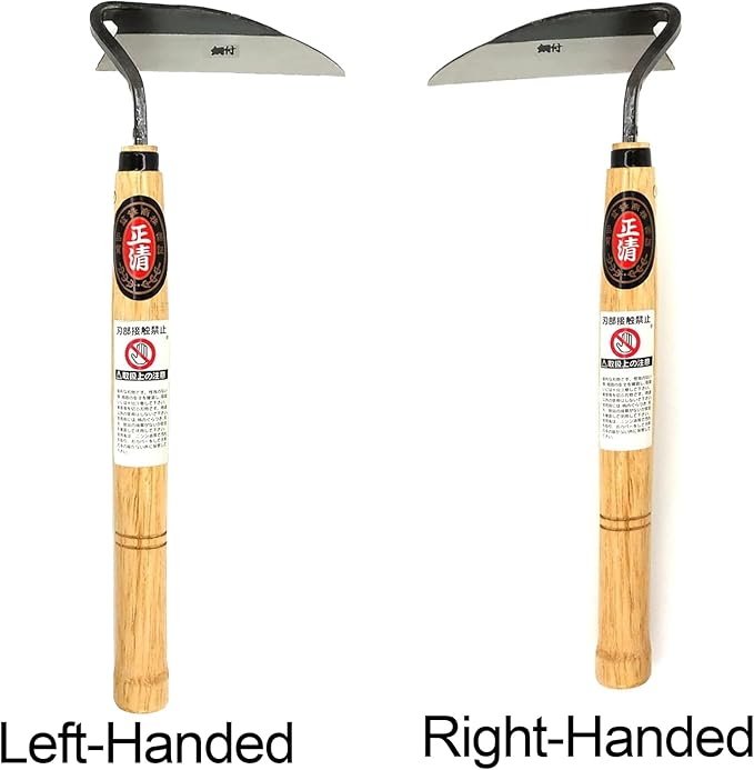 Kana Hoe 217 Japanese Garden Tool - Hand Hoe/Sickle is Perfect for Weeding and Cultivating. The Blade Edge is Very Sharp. (Left-Handed)