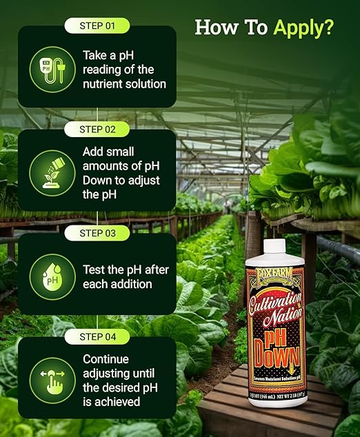 FoxFarm Cultivation Nation pH Down - Liquid Nutrient Solution Adjuster for Hydroponic & Soil Gardens, Lowers pH Levels - 40% Citric Acid for Optimal Plant Growth (Quart)