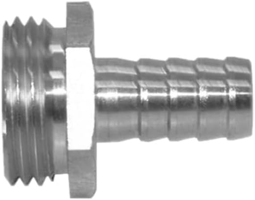 Stainless 5/8" Hose Barb x 3/4" Male GHT Garden Water Hose Connector Repair Fitting for Boat Lawn Power Wash Irrigation