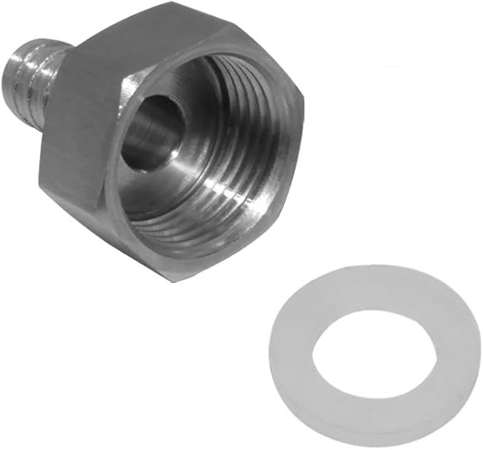 Stainless 5/8" Hose Barb x 3/4" Female GHT Garden Hose Threaded Swivel Connector Repair Fitting for Water Boat Lawn Power Wash Irrigation