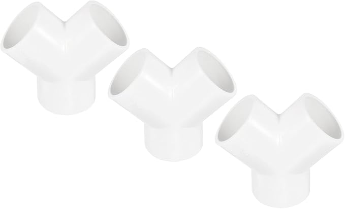 PATIKIL 50mm PVC Pipe Fittings, 1 Pack 3 Way Y Shape Water Tubing Joint Connectors Adapters Union for Garden Irrigation Home Aquarium
