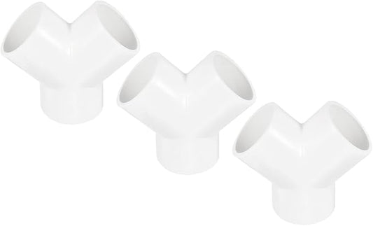 PATIKIL 50mm PVC Pipe Fittings, 1 Pack 3 Way Y Shape Water Tubing Joint Connectors Adapters Union for Garden Irrigation Home Aquarium