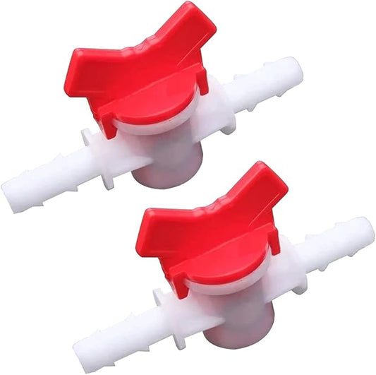 3/8“ Hose Barbed Ball Valve Drip Irrigation Ball Valve Shut Off Switch for Drip Irrigation and Aquariums (Pack of 2)