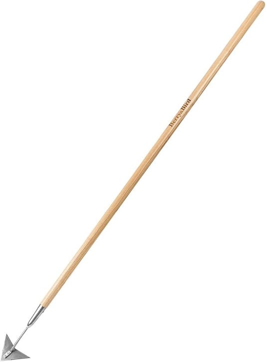 Berry&Bird Triangle Hoe, 60'' Winged Weeder Garden Hoes with Long Wood Handle, Gardener Stainless Steel Warren Hoe, Garden Weeder Hoe Tool for Quickly Weeding, Edging and Gardening Tools