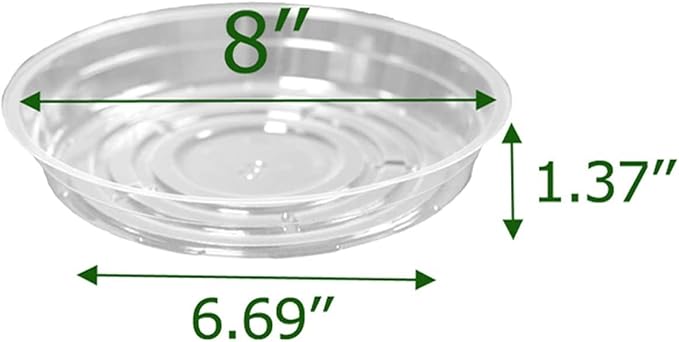 TRUEDAYS 20 Pack 8 Inch Plant Saucers Clear Plant Saucers Flower Pot Plastic Drip Trays Excellent for Indoor & Outdoor Plants