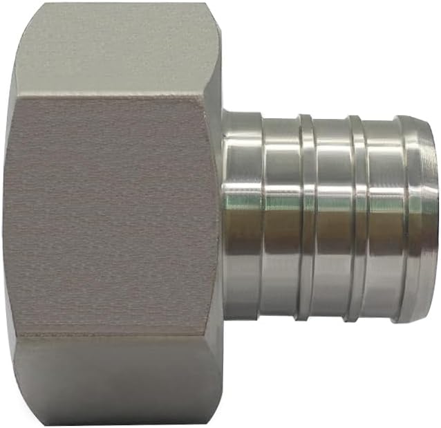 Beduan Stainless Steel PEX Garden Hose Adapter Fitting 1/2" PEX Barb to 3/4" GHT Female Connector for Outdoor Garden Irrigation Watering