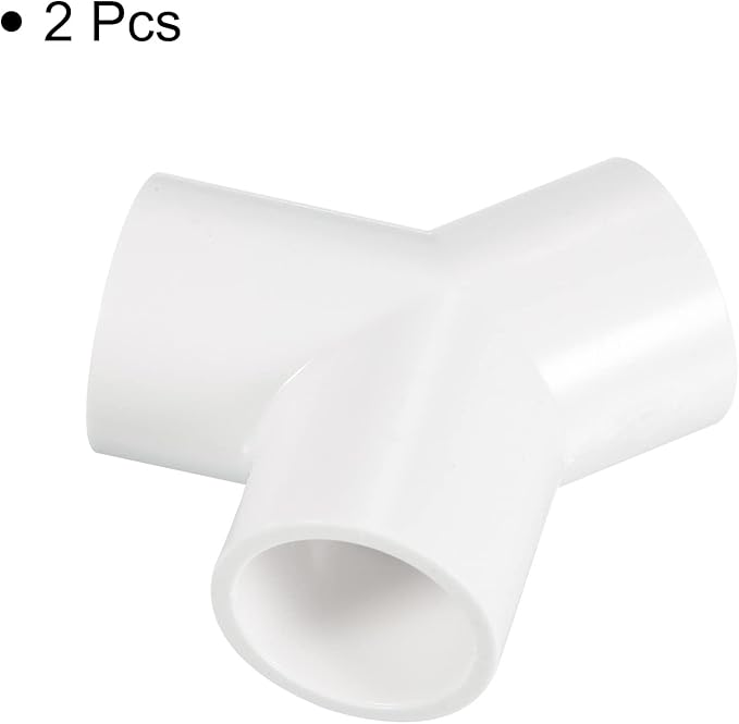 PATIKIL 20mm PVC Pipe Fittings, 2 Pack 3 Way Y Shape Water Tubing Joint Connectors Adapters Union for Garden Irrigation Home Aquarium