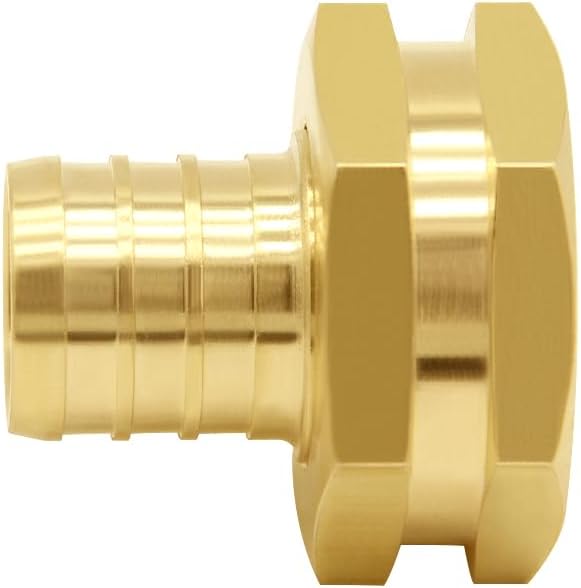 Joywayus 3/4" PEX Barb x 3/4" Female GHT Thread Swivel Hex Brass Garden Water Hose Pipe Connector Fittings for House/Boat/Lawn/Power Wash/Irrigation