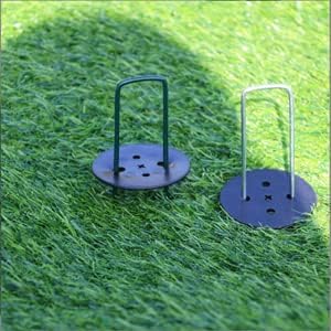MySit 50 Pack Vapor Barrier Stakes with Landscape Staples Gasket Caps, 6 Inch Weed Barrier Stakes for Moisture Barriers, Garden Ground Staples for Weed Block Landscaping Lawn Fence Pins