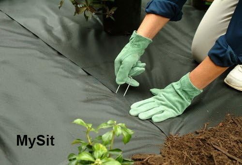 MySit 6" Galvanized Landscape Staples Garden Stakes Pins 24 Pack, Heavy-Duty 11 Gauge Garden Staples Anti-Rust Fence Stakes for Anchoring Weed Barrier Fabric Irrigation Tubing Soaker Hose