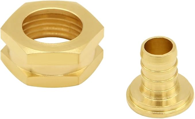 Joywayus 1/2" PEX Barb x 3/4" Female GHT Thread Swivel Hex Brass Garden Water Hose Pipe Connector Fittings for House/Boat/Lawn/Power Wash/Irrigation