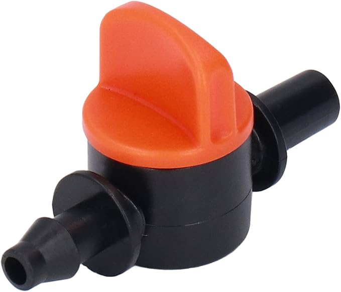 50 pcs Drip Irrigation Shut Off Valve，1/4 Inch Garden Hose Valve, Plastic Water Hose Valve Fit 1/4 Inch Drip Irrigation Valve Tubing