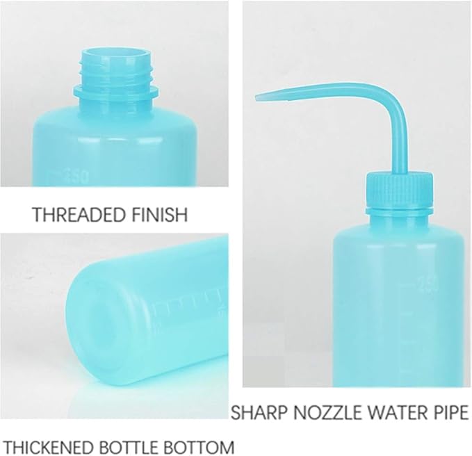 Oubest Squeeze Washing Bottle Succulent Watering Bottle Blue Water Squirt Irrigation Bottle Squeeze Sprinkling Can Plastic Wash Plant Bottle 500ml 3pc