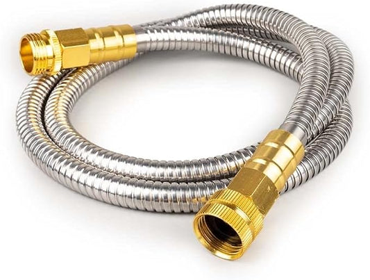 Stainless Steel Garden Hose: Durable Quality Metal with High-pressure Water Output for Gardeners（5FT）