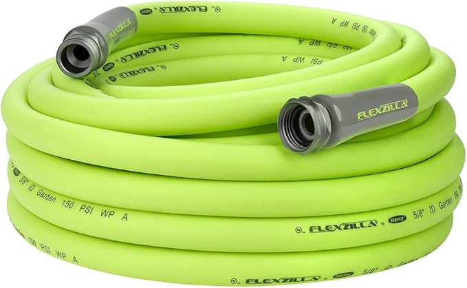 Eden Metal Adjustable 6-Pattern Mobile Rotary Gear Drive Garden Sprinkler Bundle with Flexzilla Garden Hose