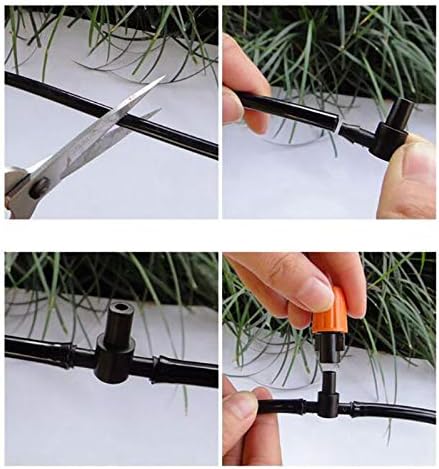 Drip Irrigation kit Plant Watering System Gravity Fed Irrigation Water Drip Setfor Garden Greenhouse Yard Lawn Home or Vacation Use 5M 8/11" Tube 10 Nozzles