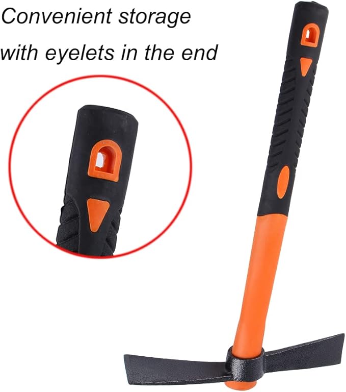 LUBAN Dual Head Axe Hoe with Heavy Duty Forged Adze and Ergonomic Non-Slip Handle for Gardening, Hunting, Landscaping Outdoor 39mm/15-Inch