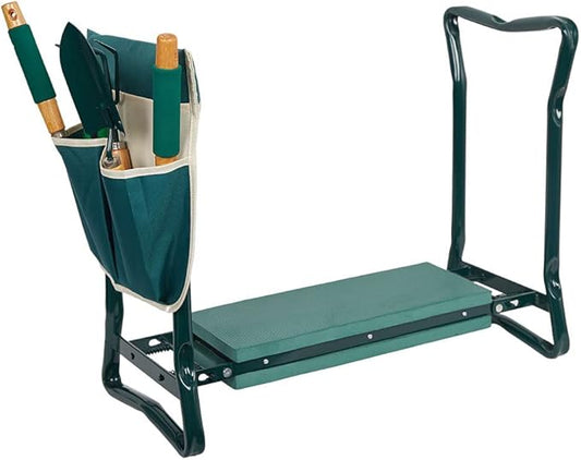 Garden Kneeler and Seat Heavy Duty Gardening Bench Stool with Tool Pouch, Eva Soft Foam Pad for Kneeling and Seating, Lightweight Frame