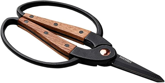 Barebones Garden Scissors - Walnut Plant Scissors - Garden Supplies and Indoor Plant Accessories - Plant Shears with Wide Handles - Comfortable Fit Trimming Shears (Small)
