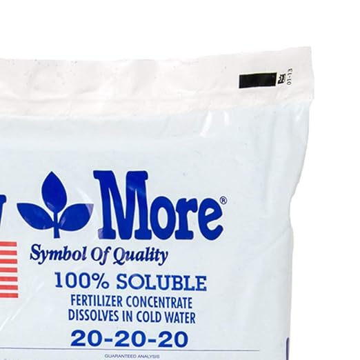 Grow More 20-20-20 Water Soluble Fertilizer - 25lb Bag of All Purpose Fertilizer for Exceptional Crop Yields - All Purpose Plant Food for Vegetables, Flowers, Trees, Shrubs, and Houseplants