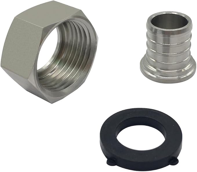 Beduan Stainless Steel PEX Garden Hose Adapter Fitting 1/2" PEX Barb to 3/4" GHT Female Connector for Outdoor Garden Irrigation Watering
