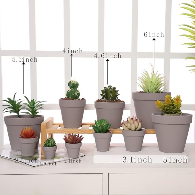 Yishang 72 pcs Small Mini Grey Clay Pots, 2.5'' Terracotta Pot Clay Ceramic Pottery Planter,Cactus Flower Terra Cotta Pots,Succulents Nursery Pots,with Drainage Hole,Great for Crafts,Wedding Favor