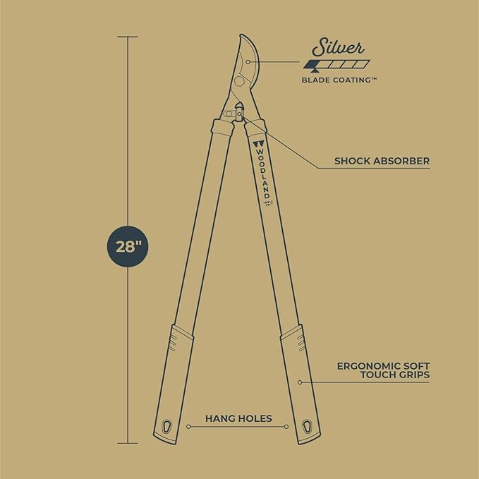 Woodland Tools Co. 28" Regular Duty Bypass Lopper, Branch Cutter, Limb Trimmer, Gardening Tree Clipper (25-3001-100)