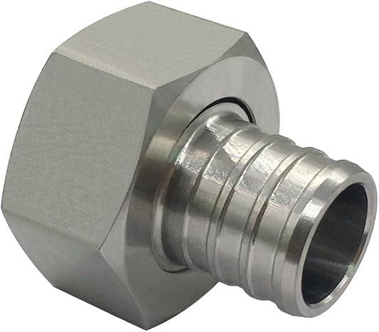Beduan Stainless Steel PEX Garden Hose Adapter Fitting 1/2" PEX Barb to 3/4" GHT Female Connector for Outdoor Garden Irrigation Watering