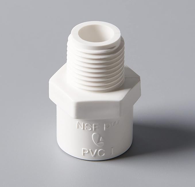 Rainbow Dream 1-Inch PVC Male Adapter Pipe Fitting (Socket x Male Pipe Thread) - 10 Pack, White