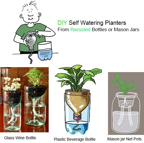 ORIMERC 60 feet 1/5 inch Self Watering Capillary Wick Cord Vacation Plant Sitter DIY Hydroponic Wicking Self-Watering Planter Pot Automatic Water System Device Potted Violet Auto Seedling Waterer Rope