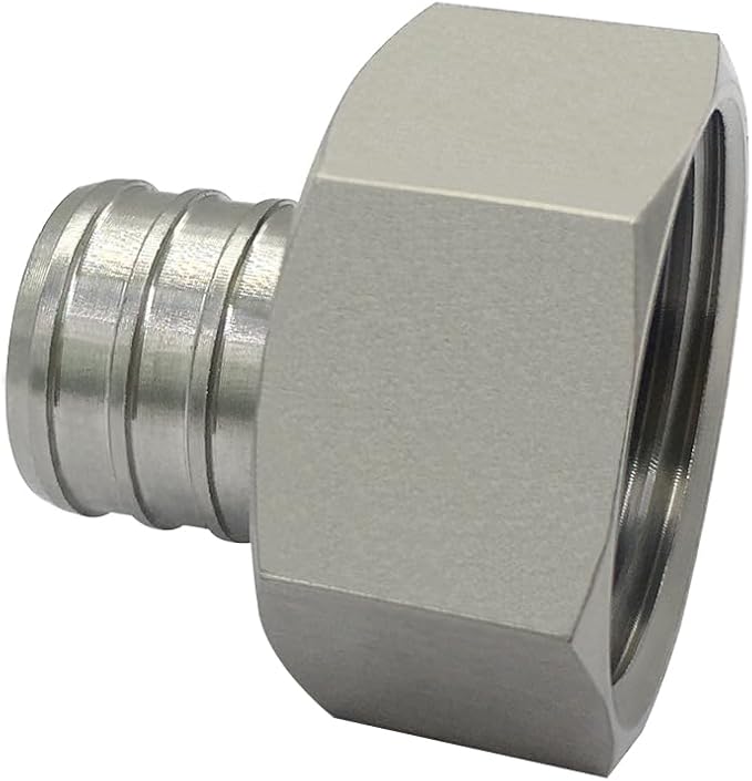 Beduan Stainless Steel PEX Garden Hose Adapter Fitting 1/2" PEX Barb to 3/4" GHT Female Connector for Outdoor Garden Irrigation Watering