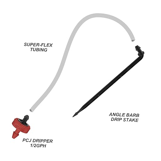 Netafim Automatic Irrigation Dripper Stake Assembly, 0.5 GPH, Bundle of 25 (48 Inches)