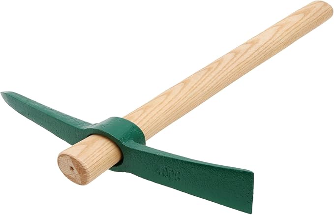 4 PCS 15 Inches Pick Axe, Forged Mattock Tool, Heavy Duty Pick Mattock with Non-Slip Handle for Gardening, Camping, Prospecting