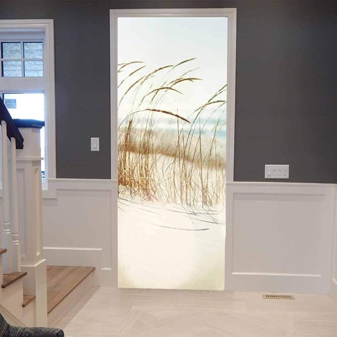Door Wallpaper Self-Adhesive Door Poster 3D Door Picture - Sylter Dune - Door Film Photo Wallpaper Premium PVC Waterproof Door Sticker Wall Sticker for Bedroom Living Room Door Decoration Stickers 88