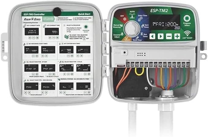 Rain-Bird ESP-TM2 Indoor Outdoor Irrigation WiFi Zone Controller Timer Box and Link Lnk WiFi Mobile Wireless Smartphone Upgrade Module Sprinkler System (6 Zone)