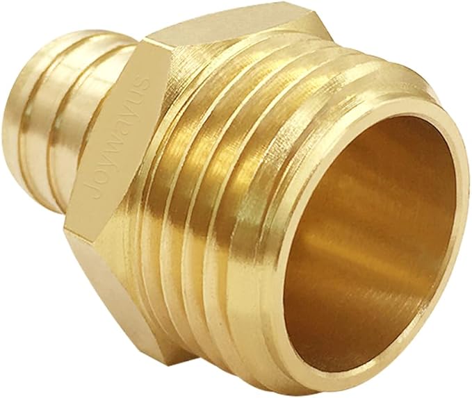 Joywayus 3/4" PEX Barb x 3/4" GHT Thread Swivel Hex Brass Garden Water Hose Pipe Connector Fittings for House/Boat/Lawn/Power Wash/Irrigation
