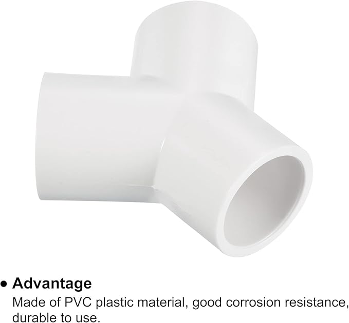 PATIKIL 20mm PVC Pipe Fittings, 3 Pack 3 Way Y Shape Water Tubing Joint Connectors Adapters Union for Garden Irrigation Home Aquarium