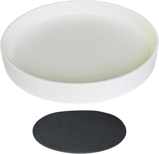 Plant Saucer White Ceramic Deep Pot Tray - 1 Pack 15 inch, Planter Saucers Water Drip Trays for Indoors Outdoor, Thick Durable Sturdy Flower Pot Saucers for Glazing Pots Base, More Sizes 3-15 inch