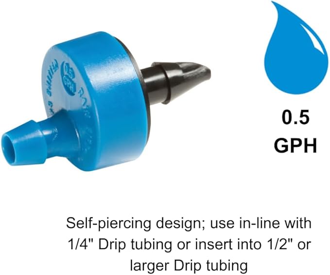Rain Bird SW05-10PS Drip Irrigation Spot Watering Dripper/Emitter, 0.5 (1/2) Gallon Per Hour, 10-Pack