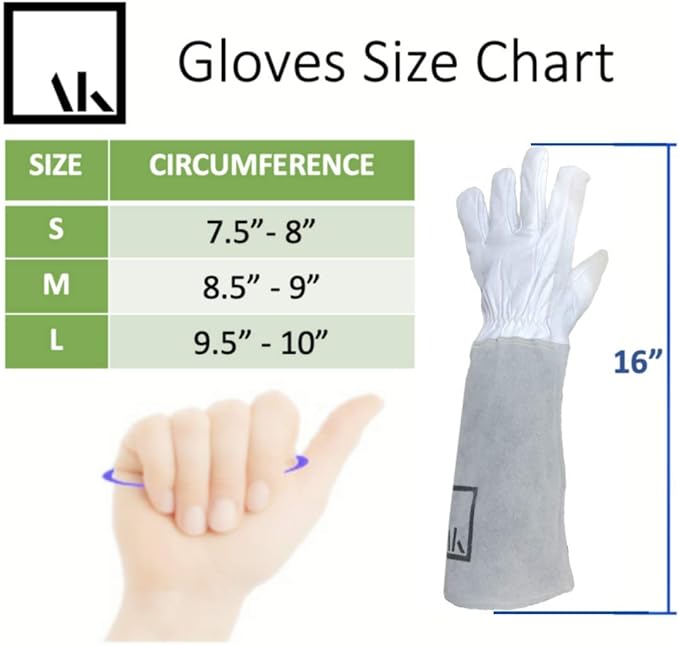 Rose Pruning Gloves Gauntlet Garden Gloves Leather Long Gardening Gloves for Women Rose Gloves Cut Proof Work Gloves White Garden Gloves for Rose Gardening Gloves Rose Bushes Ready to Plant Cowhide L