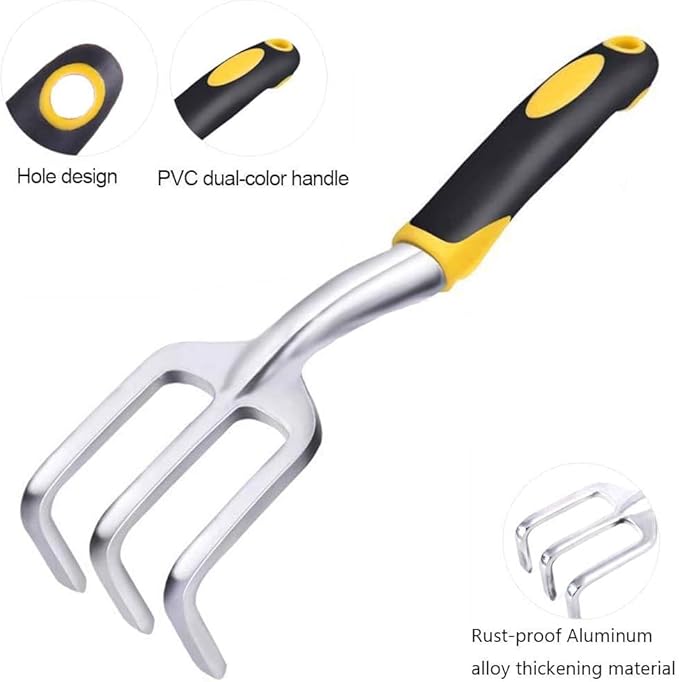 Stainless Steel Garden Tools, Gardening Tool Set with Pruning Shears, Hand Trowel, Transplanter, Hand Rake, Gardening Gloves (750, 5PCS)