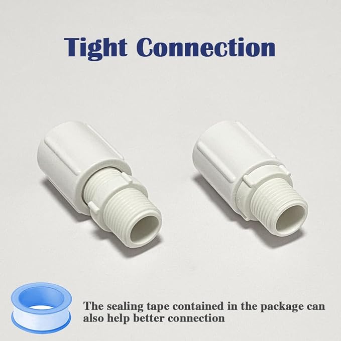 12PCS 1/2 Inch Female to Female Threaded PVC Pipe Fittings Double Female Thread Coupling Pipe Adapter Connectors for Sprinkler, Drip Irrigation System, Pipes Extension HE025-1/2