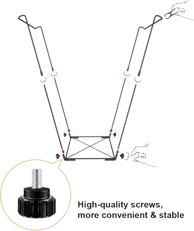 Garden Trash Bag Holder - Outdoor Leaf Bag Support Stand Multi-Use Metal Garbage Bag Holder Frame Holds 30-45 Gallons Bag for Camping Leaves Gardening Parties Yard Weeding (Black)