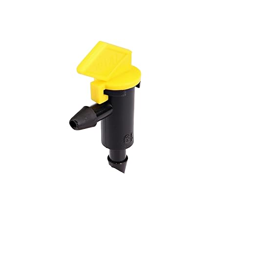 Raindrip 124010B, 4 GPH Take-A-Part™ Flag Dripper, Drip Irrigation Emitters for Drip Irrigation Gardening Systems, 10-Pack, Black/Yellow