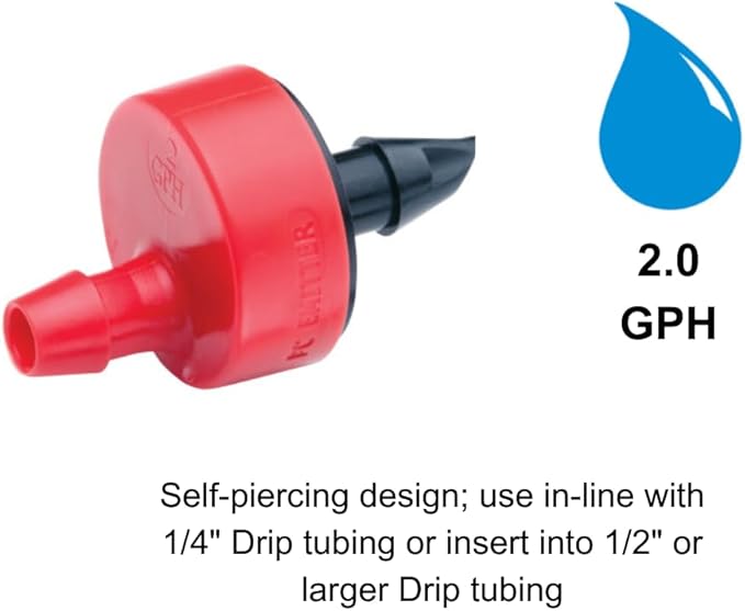 Rain Bird SW20/10PS Drip Irrigation Spot Watering Dripper/Emitter, 2 Gallon Per Hour, 10-Pack