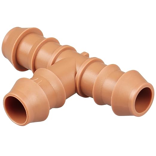 Drip Irrigation Barbed Tee：30 Pack Drip Irrigation Tee Parts Fits for 1/2 Inch Drip Irrigation Tubing 17mm 0.600" ID Tee Connectors for Patio Lawn Garden