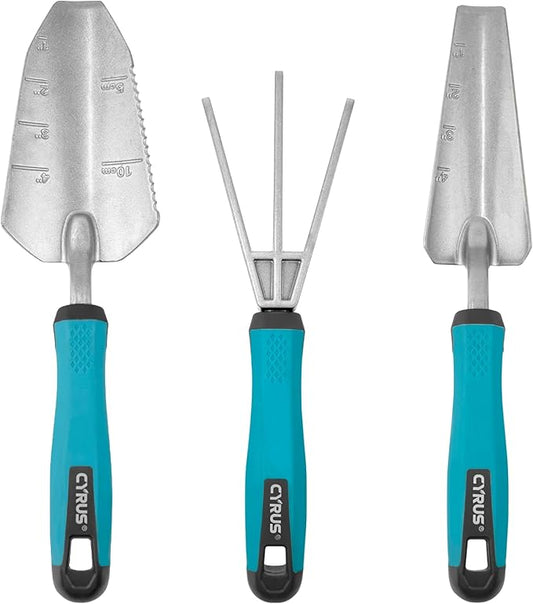 Garden Tool Set for Gardening Aluminum Alloy 3Pcs Trowel Transplanting Shovel for Digging - CYRUS