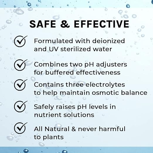 Microbe Life Hydroponics pH Up pH Control Liquid, Premium Buffering for pH Stability, Increases pH Levels, Use with Any Feeding Systems Including Hydroponics or Soil, 1 Gallon