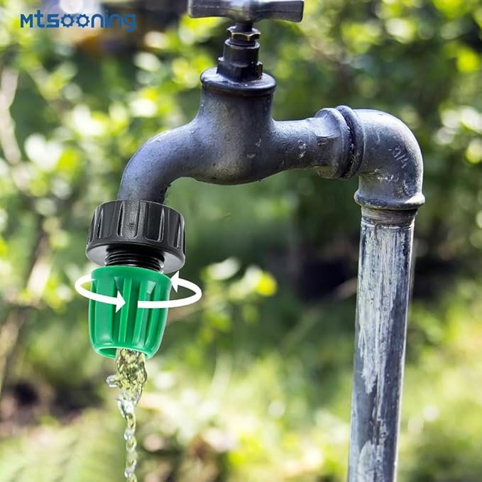 Mtsooning 12PCS 1/2" Drip Irrigation Tubing Faucet Adapter,Plastic 3/4" to 1/2" Garden Faucet Hose Connector,for Garden Hose Repair Drip Irrigation Parts