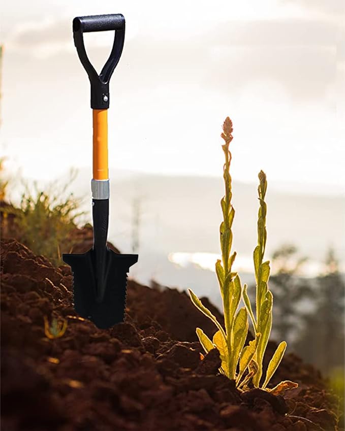 Ashman Short Handle Drain Spade Teeth Shovel (6 Pack), Sharp Shooter Shovel, Trenching Spade, Drainage Spade - Perfect Razor Blade Trenching Shovel D-Grip for Digging and Trenching and Transplanting.